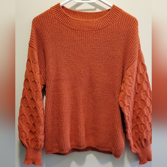 Orange Loose Crew-neck Sweater in Size Large - Picture 6 of 10